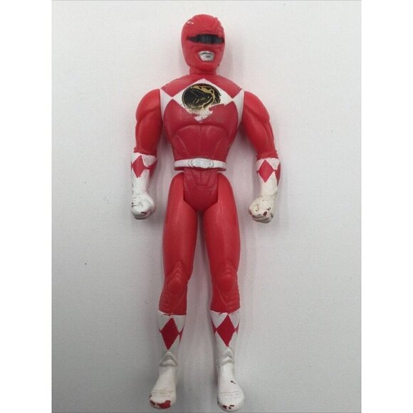 1995 Saban Power Rangers Vintage MMPR 4" Action Figure Red Ranger - Picture 1 of 8